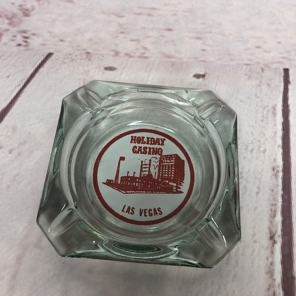 Vintage Holiday Casino Las Vegas Ashtray Square Glass